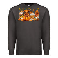 Smoke Fall Autumn cow pumpkin coffee cups Premium Sweatshirt - RanaPortraitStore