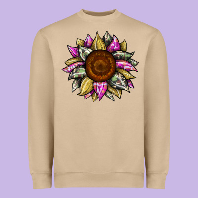 Sunflower Camouflage Heavyweight Sweatshirt Designed By Jahusdesignshop