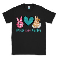 Black peace love easter with bunny and butterfly Classic Tee - Artiststas