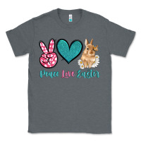 Charcoal Heather peace love easter with bunny and butterfly Classic Tee - Artiststas