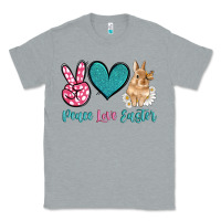 Heather Grey peace love easter with bunny and butterfly Classic Tee - Artiststas