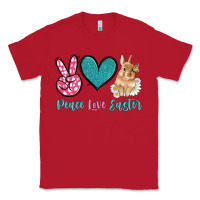 Red peace love easter with bunny and butterfly Classic Tee - Artiststas