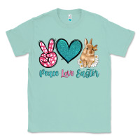 Seafoam peace love easter with bunny and butterfly Classic Tee - Artiststas
