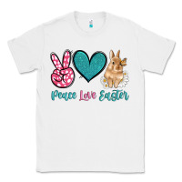 White peace love easter with bunny and butterfly Classic Tee - Artiststas