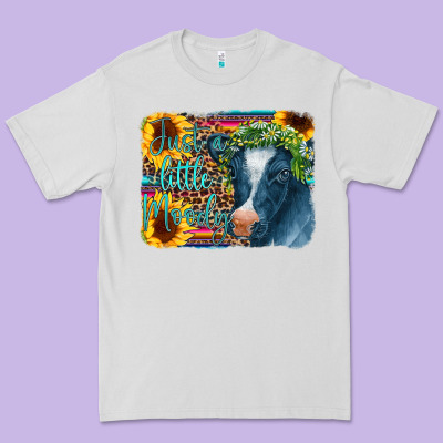 Cow Serape Just A Little Moody Premium Tee Designed By Cowcowdesign