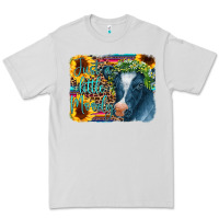 Dove Grey Cow Serape Just a Little Moody Premium Tee - CowCowDesign