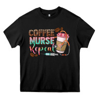 Black coffee nurse repeat Heavy Core Tee - CowGirlArtShop