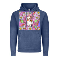 Vintage Denim Easter Bunny Vintage Hoodie - CowhideDigitalArt