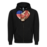 Black western usa flag heart Zipper Hoodie - JahusDesignShop
