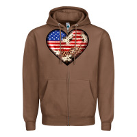 Chestnut western usa flag heart Zipper Hoodie - JahusDesignShop