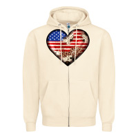 Sandshell western usa flag heart Zipper Hoodie - JahusDesignShop