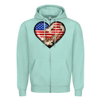 Seafoam western usa flag heart Zipper Hoodie - JahusDesignShop