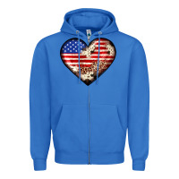 True Royal western usa flag heart Zipper Hoodie - JahusDesignShop