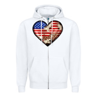 White western usa flag heart Zipper Hoodie - JahusDesignShop
