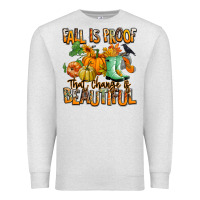Oatmeal Heather Fall is proof that change is beautiful Premium Sweatshirt - RanaPortraitStore