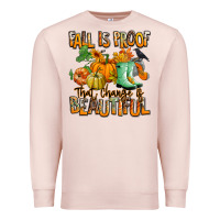 Pale Pink Fall is proof that change is beautiful Premium Sweatshirt - RanaPortraitStore