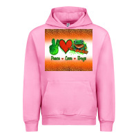 Fuchsia Pink peace love frogs Urban Hoodie - Jasminsmagicworld