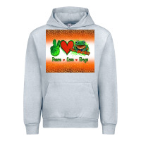 Heather Grey peace love frogs Urban Hoodie - Jasminsmagicworld