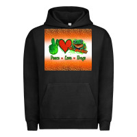 Pigment Black peace love frogs Urban Hoodie - Jasminsmagicworld