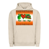 Pigment French Oak peace love frogs Urban Hoodie - Jasminsmagicworld