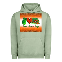 Pigment Oil Green peace love frogs Urban Hoodie - Jasminsmagicworld