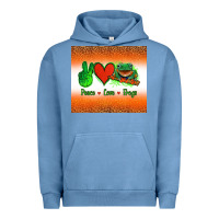 Pigment Pebble Blue peace love frogs Urban Hoodie - Jasminsmagicworld