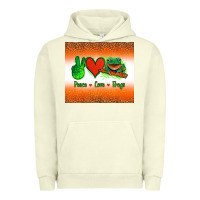 Pigment Pistachio peace love frogs Urban Hoodie - Jasminsmagicworld