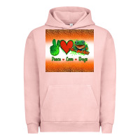 Pigment Salmon peace love frogs Urban Hoodie - Jasminsmagicworld