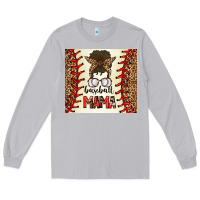 Moon Dust Baseball Mom Messy Bun Long Sleeve Tee - CowhideDigitalArt