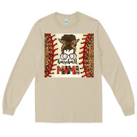 Mushroom Baseball Mom Messy Bun Long Sleeve Tee - CowhideDigitalArt
