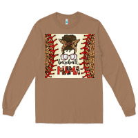 Toasted Coconut Baseball Mom Messy Bun Long Sleeve Tee - CowhideDigitalArt