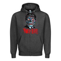 Charcoal Heather they live Zipper Hoodie - DesigneFamous