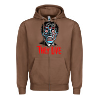 Chestnut they live Zipper Hoodie - DesigneFamous