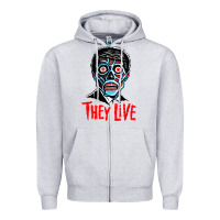 Heather Grey they live Zipper Hoodie - DesigneFamous