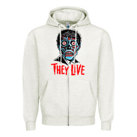 Oatmeal Heather they live Zipper Hoodie - DesigneFamous