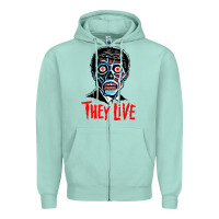 Seafoam they live Zipper Hoodie - DesigneFamous
