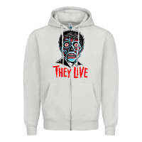 Dove Grey they live Zipper Hoodie - DesigneFamous