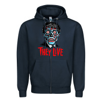 Navy they live Zipper Hoodie - DesigneFamous