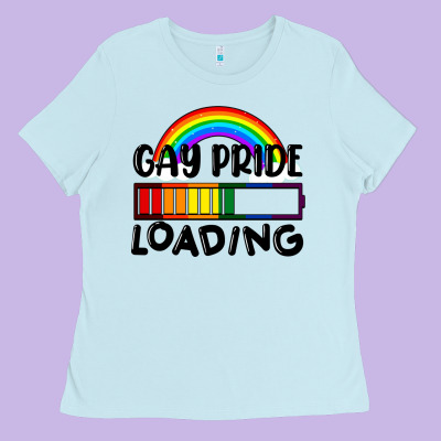 Gay Pride Loading Ladies Tee Designed By Fadigitalartstudio