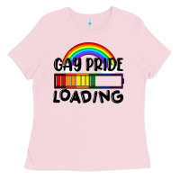 Bubblegum Pink Gay pride loading Ladies Tee - FaDigitalArtStudio