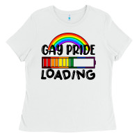 White Gay pride loading Ladies Tee - FaDigitalArtStudio