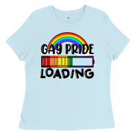 Baby Blue Gay pride loading Ladies Tee - FaDigitalArtStudio