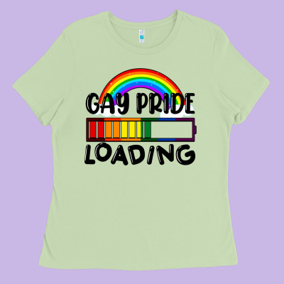 Gay Pride Loading Ladies Tee Designed By Fadigitalartstudio