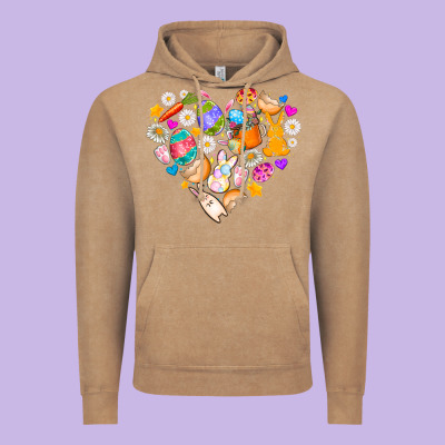 Easter Love Vintage Hoodie Designed By Cowhidedigitalart