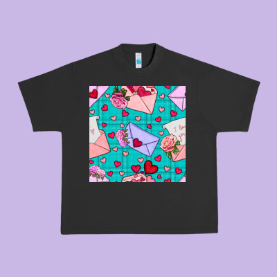Valentines Day Love Letter And Envelope Urban Heavy Tee Designed By Bundleandbundleshop