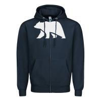 Navy bear Zipper Hoodie - DesigneFamous