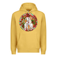 Antique Gold christmas goat family ornament Premium Hoodie - Artiststas