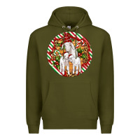 Army Green christmas goat family ornament Premium Hoodie - Artiststas