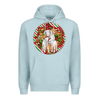 Blue Mist christmas goat family ornament Premium Hoodie - Artiststas