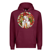 Burgundy christmas goat family ornament Premium Hoodie - Artiststas